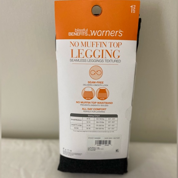 BLISSFUL BENEFITS BY WARNER NO MUFFIN TOP LEGGING GRAY-BLACK SIZE L/XL - Picture 2 of 3